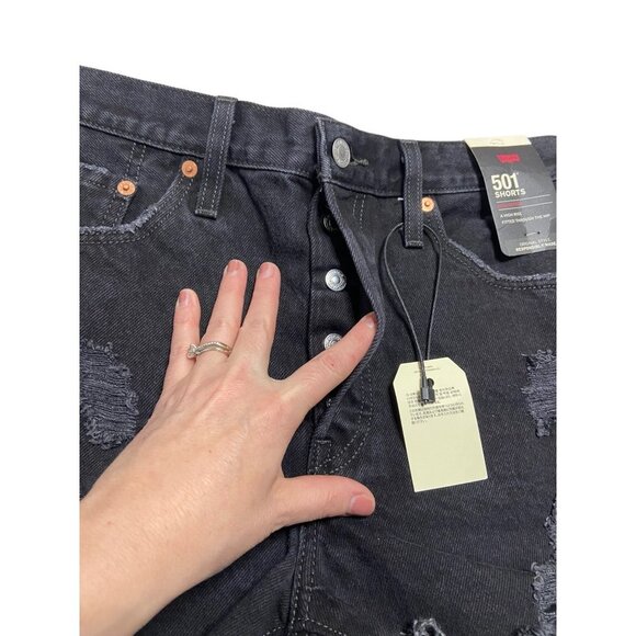 NWT Levi’s 501 Original Black Jean Short-sz 29 - Picture 8 of 11